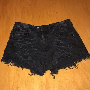 AEO Black Denim Shorts